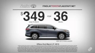 preview picture of video '2015 Toyota Highlander Lease Offer Findlay Toyota Flagstaff February 2015 SP'