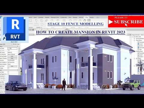 HOW TO CREATE A COMPLETE MANSION HOUSE REVIT 2023 STAGE 10 FENCE MODELLING..