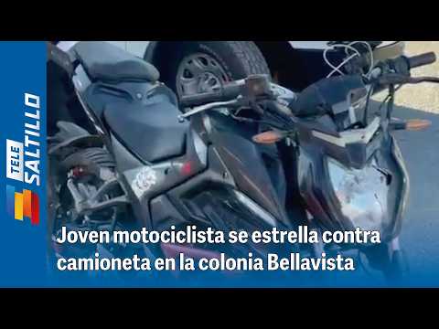 Joven motociclista se estrella contra camioneta en la colonia Bellavista