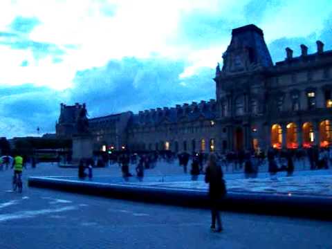 Night bike ride by the Louvre in Paris.