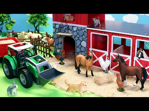 Fun Barnyard Farm Animals and Horse Figurines - Let's make a farm!