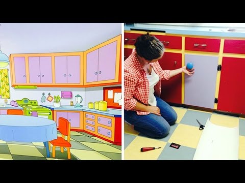 Couple Turn Their Kitchen Into A Replica Of The Simpsons Kitchen