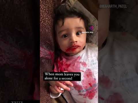 When mom leaves you alone for a second || #adorablebaby #cutebaby #babyboy #baby #babyshorts