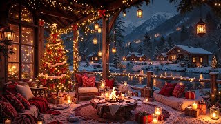 Download lagu Fireplace with Christmas Jazz 🎅 Warm Cabin Ambience & Christmas Background for Stress Relief mp3