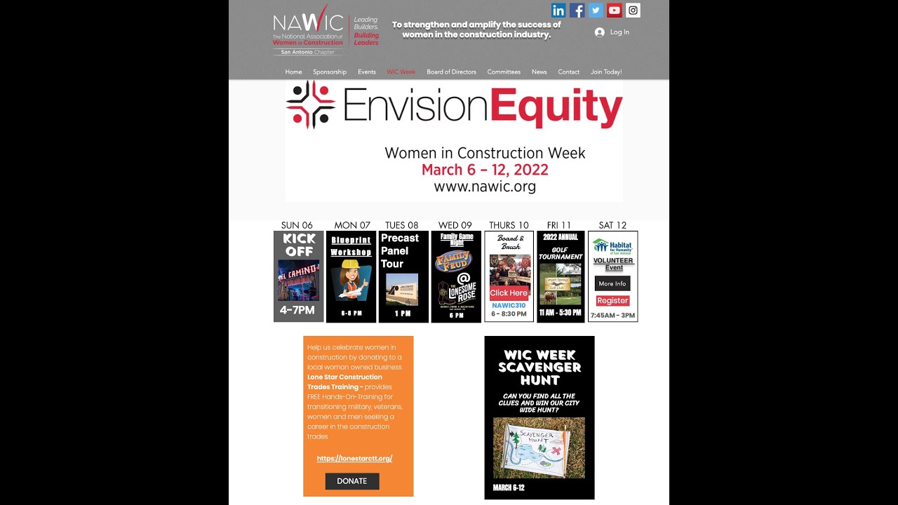 Women in Construction (WIC) Week 2022 NAWIC San Antonio Events