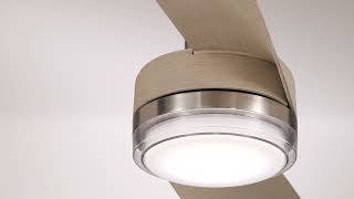 1_Watch A Video About the Casa Vieja Linea Nickel and Wood Indoor Outdoor LED Ceiling Fan