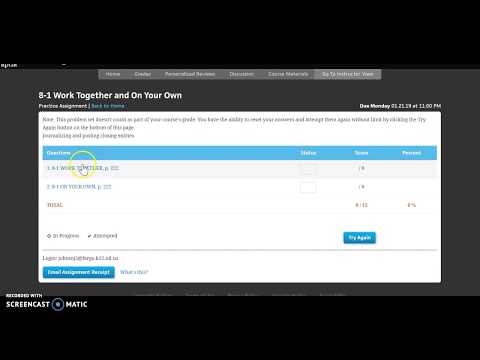 8-1 Work Together (Accounting I)
