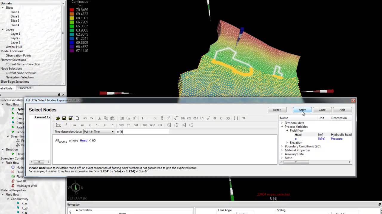 FEFLOW Tutorial - Expression-based Selection