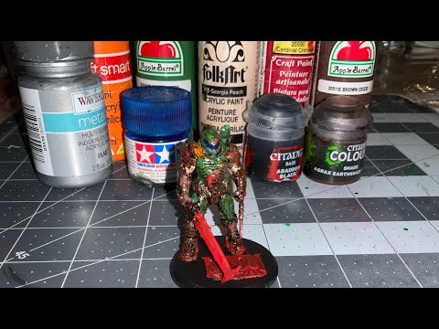 Speedpainting a 3d Printed Doomguy Miniature