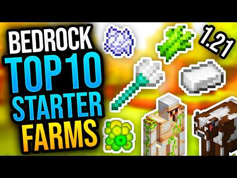 10 BESTE STARTER FARMS IN MINECRAFT BEDROCK 1.21 - EINFACH NACHBAUEN!