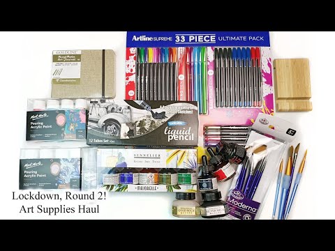 Lockdown Art Supplies Haul, July 2020. Plus Unboxing and Swatching!