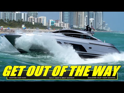PERSHING 6X ENTERING THE NARROW HAULOVER INLET AT FULL SPEED | MIAMI'S YACHT CHANNEL