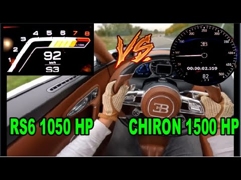 Bugatti CHIRON 1500 hp VS Audi RS6 1050 HP DRAG RACE Acceleration 0  300 km/h