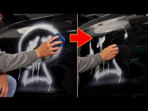 BEST and SAFEST Way To Remove Spray Paint From A Car!