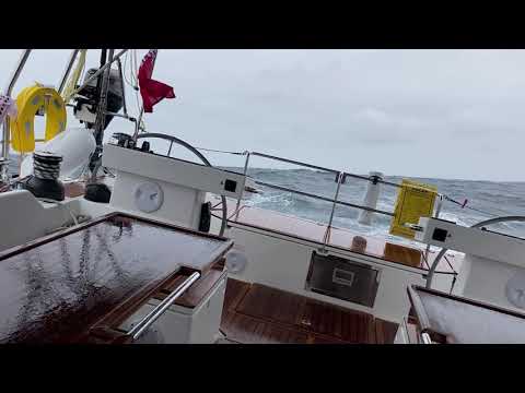 Delivery trip of a new Bavaria C57 from UK to Spain. Big seas across Biscay. Orca attack.