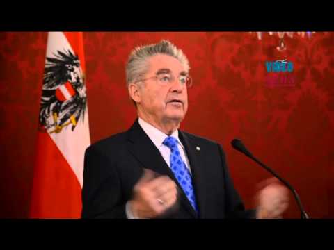 Latvian President Andris Berzins visits Austria