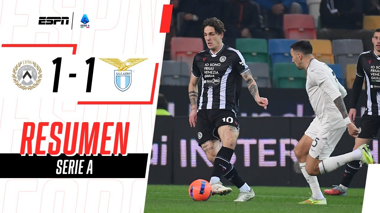 GOL DEL URUGUAYO VECINO, PERO EMPATE EN LA ÚLTIMA JUGADA DEL UDINESE | Udinese 1-1 Lazio | RESUMEN