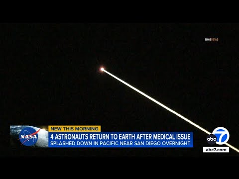 SoCal night sky lit up before astronauts splash down
