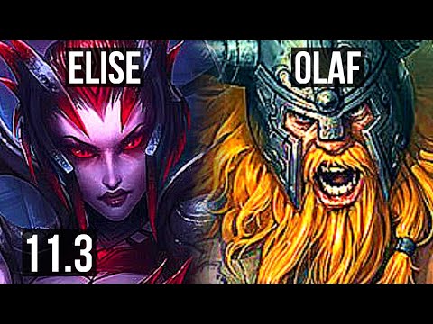 ELISE vs OLAF (JUNGLE) | 3/0/6, 1600+ games, 1.4M mastery | KR Diamond | v11.3