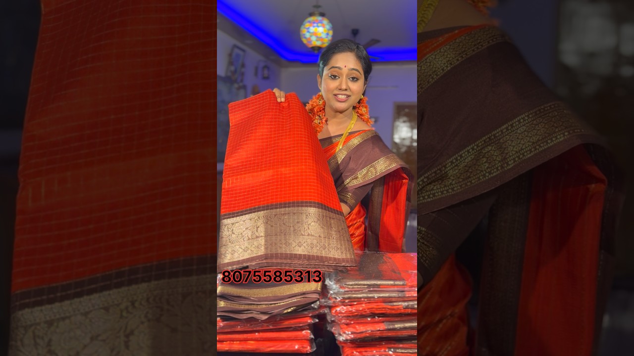 Rust orange series part -1 #saree #trending #silksaree #megavarnam #rust #rustorange #viral