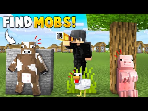 Playing HIDE AND SEEK with MOBS in Minecraft...