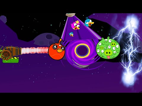 Angry Birds Cannon Birds 5 - RESCUE ALL TEAM BIRDS IN SPACE BY SHOOTING BOMBER TO EXPLODE PIGGIES!