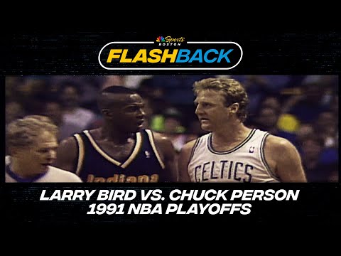 1991 NBA PLAYOFFS: Larry Bird vs Chuck Person in Game 1 | Highlights