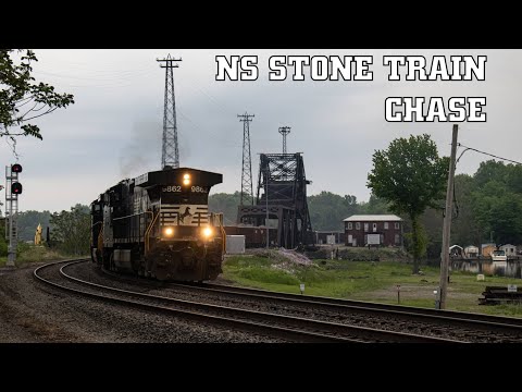Small Southbound Norfolk Southern Stone Train Chase on the NS Youngstown Line in Ashtabula County OH