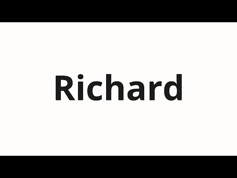 How to pronounce Richard
