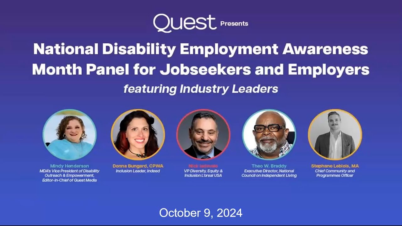 National Disability Employment Awareness Month NDEAM Panel for Jobseekers and Employers Webinar