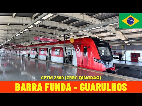 Cab Ride Barra Funda - Guarulhos Airport (Airport Express São Paulo - Brazil) train driver's view 4K