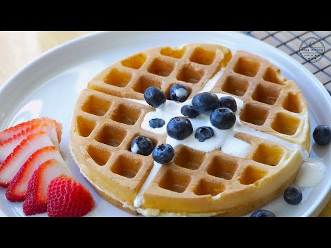 Secret Ingredient for crispy Waffles |The Best Waffle recipe [ASMR]