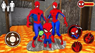 Playing as SpiderMan Family - Floor is Lava in Granny House