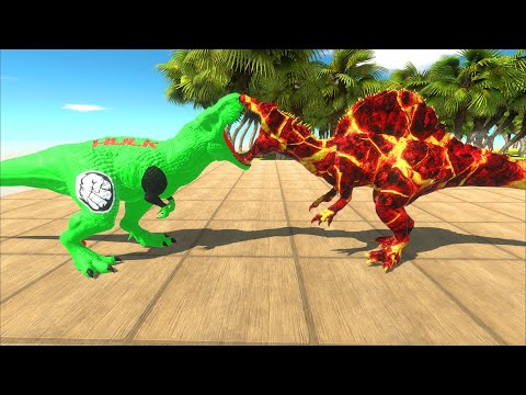 HULK T REX DEATH RUN - Animal Revolt Battle Simulator