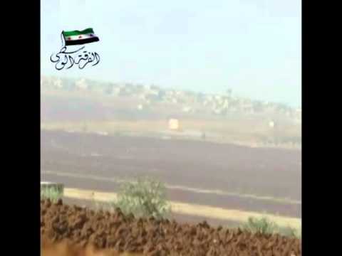 استهداف سرية م-د  لقوات النظام بصاروخ تاو من قبل الفرقة الوسطى في كفر نبودة في محافظة حماة