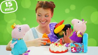 Peppa Wutz. Geburtstagsgeschenke. Spielzeug Videos mit Irene. 2 Folgen mit Peppa