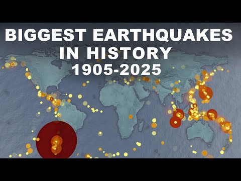 Biggest Earthquakes in History (1905–2025) | Animated Map