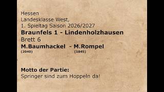 Schach Landesklasse West (Hessen); 1. Spieltag Saison 2026/2027