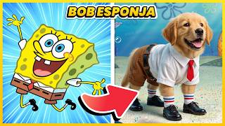 🧽 BOB ESPONJA 🔊 ADIVINHE PELA VOZ  | Como seriam os personagens 🐶 VERSÃO CACHORROS #quiz #geekquiz