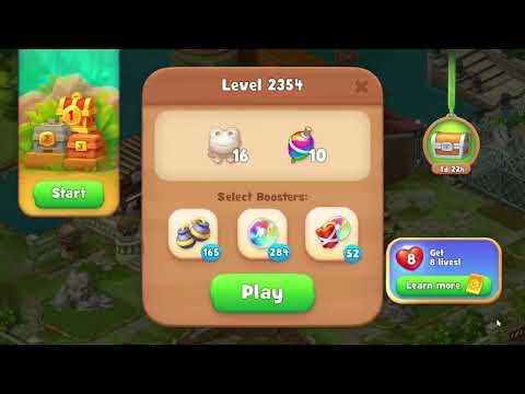 Gardenscapes 2354 Level - 16 moves - NO BooSTERS