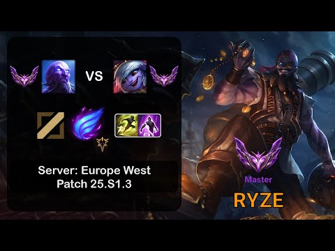 Ryze Mid vs Tristana - EUW Master - Patch 25.S1.3