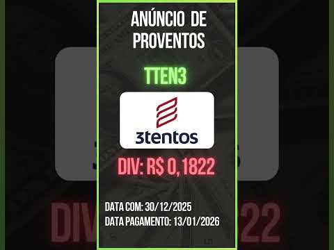 Anúncio de Proventos - TTEN3 - 3TENTOS