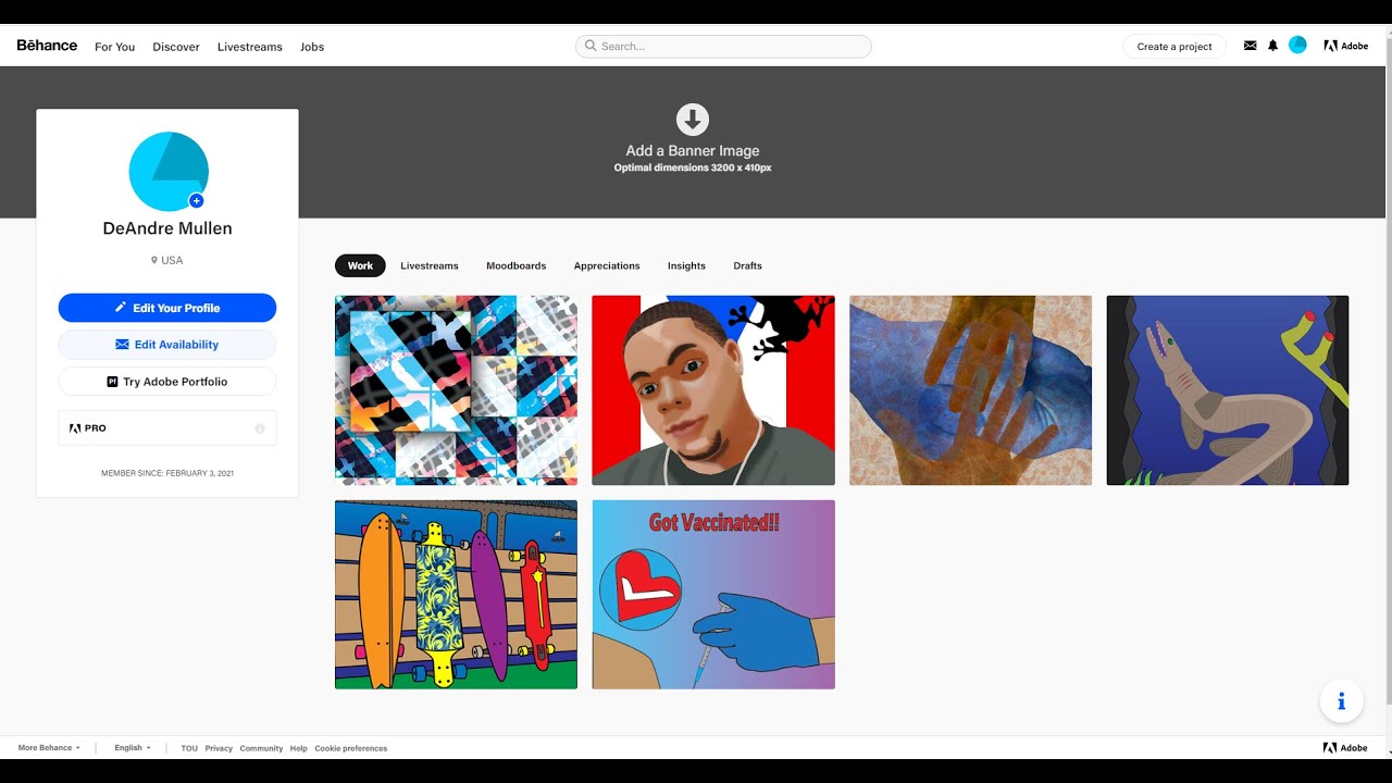 DeAndre Mullen- Behance Portfolio (CART-101)