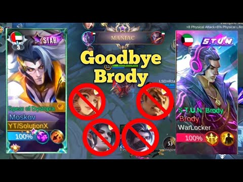 GOODBYE Brody - Maniac Unstoppable Killing Speed - Mobile Legends #moskov #brody