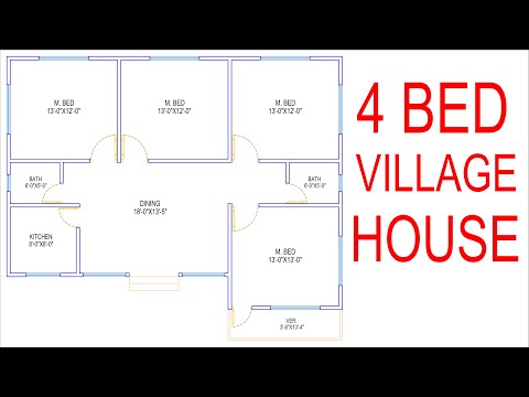 HOUSE PLAN DESIGN | EP 60 | 1000 SQUARE FEET 4 BEDROOMS HOUSE PLAN | LAYOUT PLAN