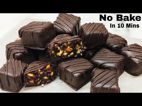 Only 3 Ingredients Choco Nutty Bites In 10 Mins Without Baking & Cooking | चॉको नट्टी बाइट्स बनाए |