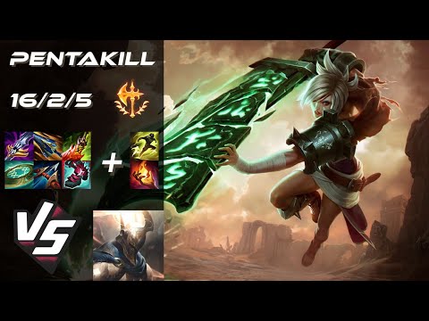 TOP Riven vs Pantheon [PENTAKILL] - NA Grandmaster Patch 25.23