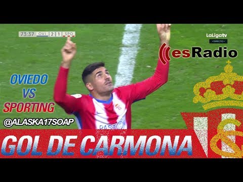 GOL DE CARMONA [2-1] OVIEDO vs REAL SPORTING  J14 - NARRACIÓN LUIS EDU GARCÍA - 17/11/2018