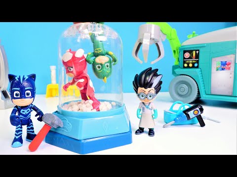 Catboy und Gecko befreien Eulette. Pyjamahelden gegen Romeo. PJ Mask Spielzeug Video