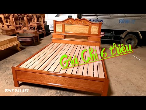Mẫu giường ngủ gỗ căm xe giá rẻ được KH ưa chuộng nhất..